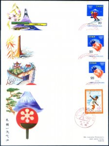 Sport. 1972 Sapporo Olympics. 12 illustrated FDC.