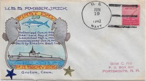 1942 USS Amberjack SS-210 1st Day Postal Service Gow Ng Cachet (N8284)