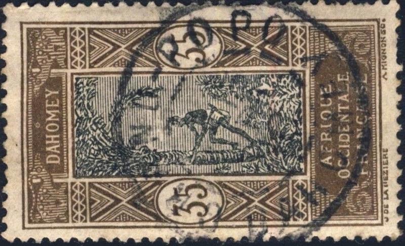 DAHOMEY - 1916 -  CAD DOUBLE CERCLE GRAND-POPO / DAHOMEY SUR N°52