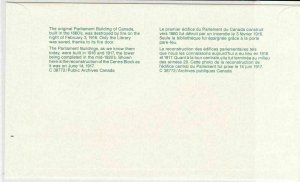 Canada 1985 Parliament Buildings Centre Block rebuild FDC Stamps Cover ref 22022