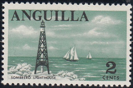 Anguilla 1967-68 MNH Sc #18 2c Sombrero Lighthouse, ships