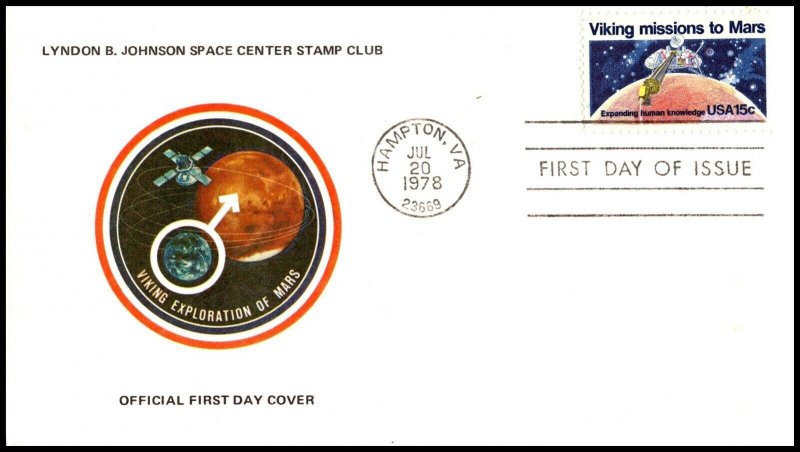 10958 OAS-CNY FDC SCOTT 1759 – 1978 15c Viking Missions to Mars