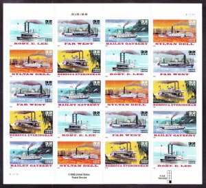 US #3091 - 95, 32c Riverboats,  Sheet, VF mint never hinged, Fresh Sheets,  V...