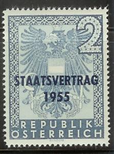 Austria: Scott #604 Coat of Arms overprint VF MNH