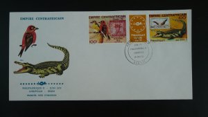 bird crocodile Philexafrique 1979 stamps exhibition FDC Central African Empire