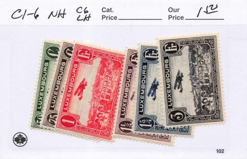 LUXEMBOURG  C1-6   MNH  C6 MLH