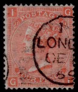 GB QV SG94, 4d vermilion plate 11, FINE USED. Cat £90. CDS. WMK INV GI