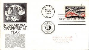 FDC 1958 SC #1107 Anderson Cachet - Chicago, ILL - Single  - F77383