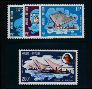 Wallis and Futuna 179-181, C41 Mint NH Canoes