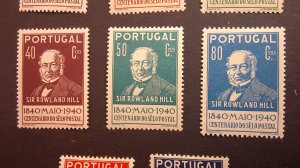 Portugal 1940 Scott# 591-598 Mint XF Hinged pencil# on backs Complete set of 8