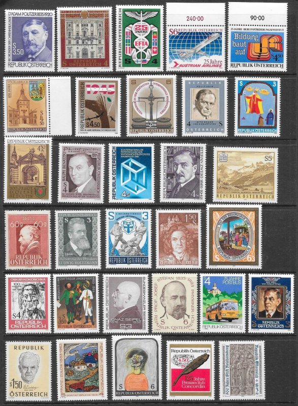 AUSTRIA (151) Mint Never Hinged Stamps all pristine