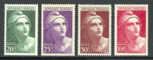 France Scott 553-56 MNHOG - 1945 Marianne Issue - SCV $13.60