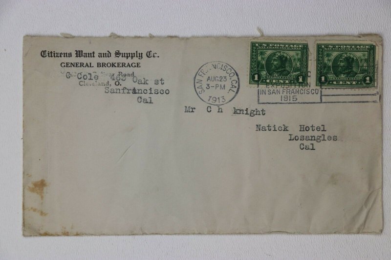 US Sc# 397 Set San Francisco Expo CA Cancel 1913 Citizen Want & supply Typos