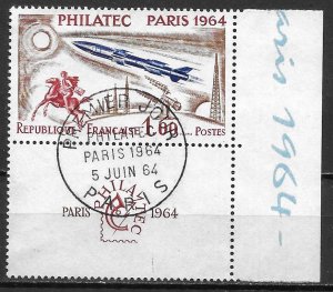 France 1100 1964 Philatelic Show single with label Used