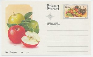 Postal stationery Republic of South Africa 1982 Apple