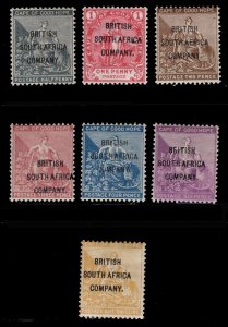 MOMEN: RHODESIA SG #58-64 1896 MINT OG H £350 LOT #67828