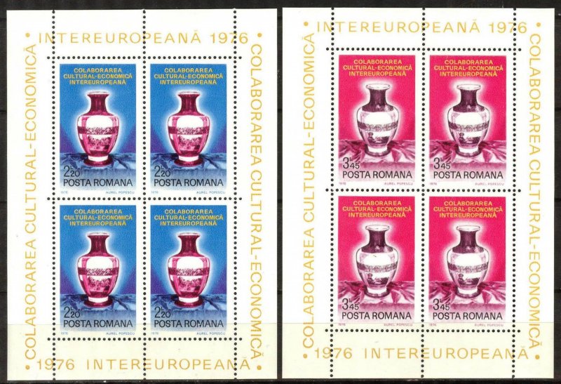 Romania 1976 INTEREUROPA Art Ceramic 2 S/S MNH