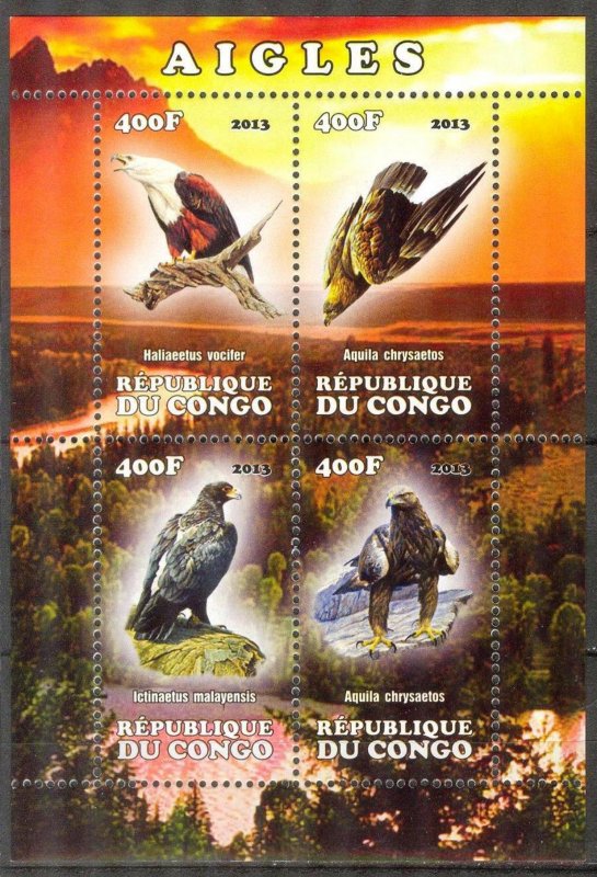 Congo 2013 Birds (2) Eagles MNH Cinderella !