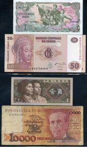 11 Bank Notes - Various Countries - Circulated/Uncirculated