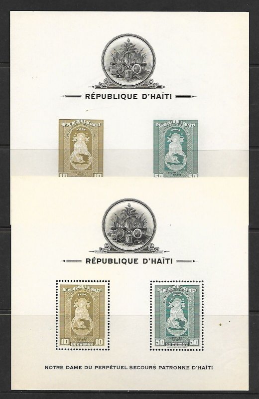 HAITI SC C19-21+C19A-21A NH SOUVENIR SHEETS of 1942 - PERF & IMPERF.Sc$90 