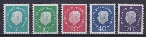 Germany Berlin 1959 MNH Stamps Scott 9N165-169 Definitives President Heuss
