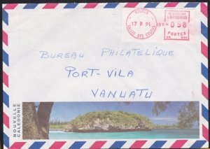 NEW CALEDONIA 1991 58c meter on cover Vallee Des Colons to Vanuatu.........B2661