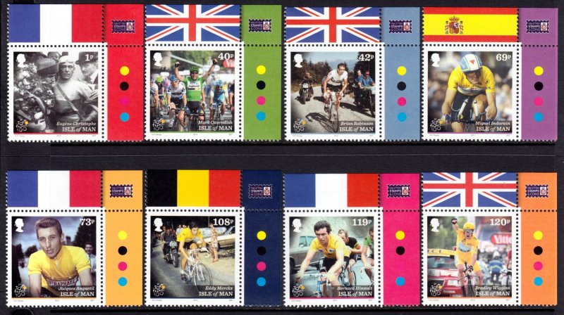 Isle of Man 2013 Tour de France - Bicycle Race Complete MNH Set SC 1581-1588
