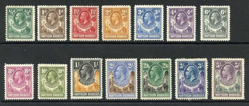 Northern Rhodesia SG1/14 set to 5/- M/M Cat 232 pounds