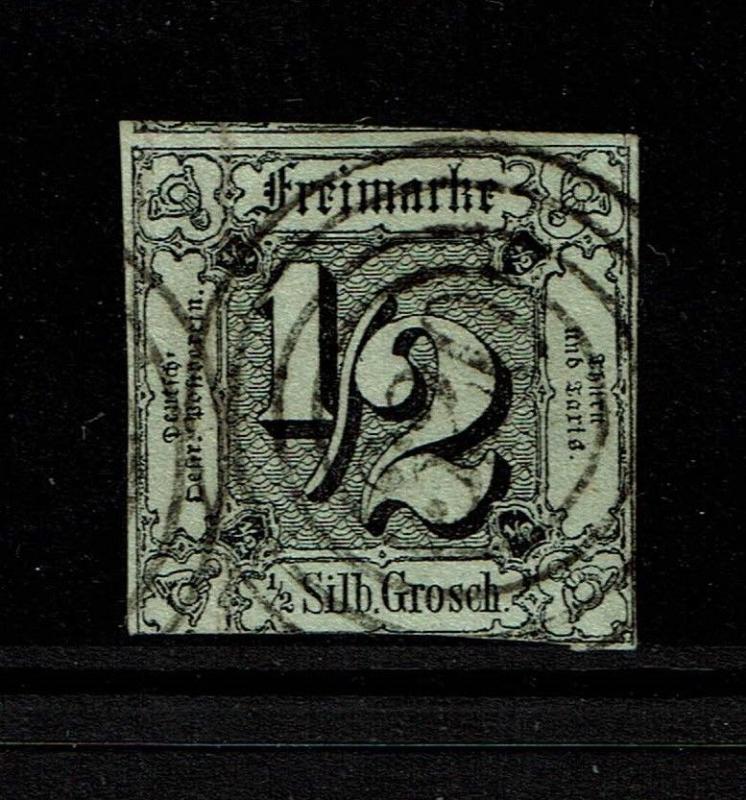 Thurn and Taxis SC# 3a?, Used (Noted Mi# 3), Hinge Remnant, vert crease - S3746