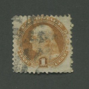 1869 United States Postage Stamp #112 Used Average Centering Fading Cancel 