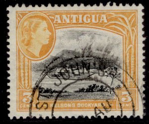 ANTIGUA QEII SG123a, 3c black & yellow-orange, FINE USED.