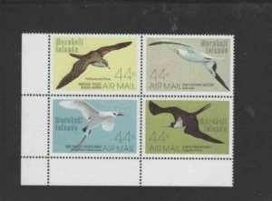 MARSHALL ISLANDS #C16a 1987 MARINE BIRDS MINT VF NH BLOCK4