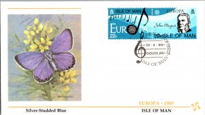 Isle of Man, Worldwide First Day Cover, Europa, Music, Butterflies