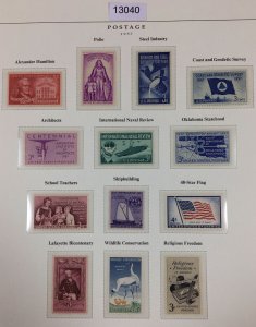 MOMEN: US STAMPS  1957 MINT OG NH COLLECTION LOT #13040