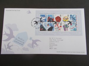 GB 2010 Smilers Business Miniature Sheet on First Day Cover + Happy Valley S/H/S