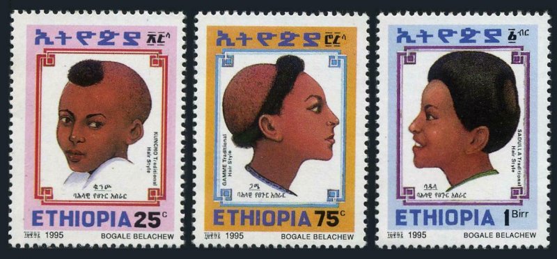 Ethiopia 1400-1402,MNH.Michel 1526-1528. Traditional Hair Styles 1995.