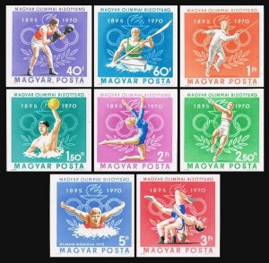 Hungary 2036-43 imperf,MNH.Mi 2616-2623B.Olympic Committee,1970.Canoeing,Fencing