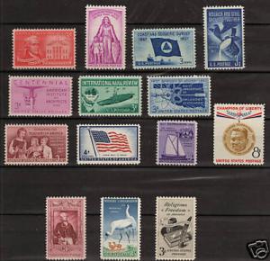 SC # 1086-99 1957 Complete Year Set Of US Commemorative S...