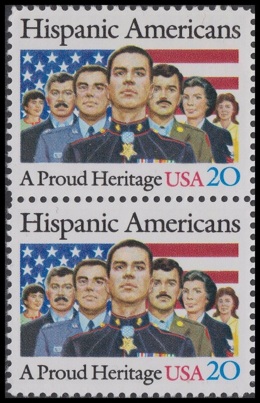 US 2103 Hispanic Americans 20c vert pair (2 stamps) MNH 1984
