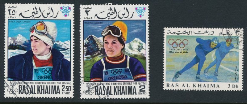 Ras Al Khaima Winter Olympics at Grenoble CTO NH 6 Stamps