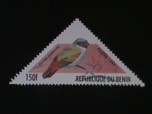 ​BENIN-1999-COLORFUL-BEAUTIFUL-LOVELY BIRD-MNH-VF-LAST ONE-HARD TO FIND