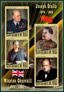 Stamps. Famous people. J. Stalin, W. Churchill  2019 1+1 sheets perforated