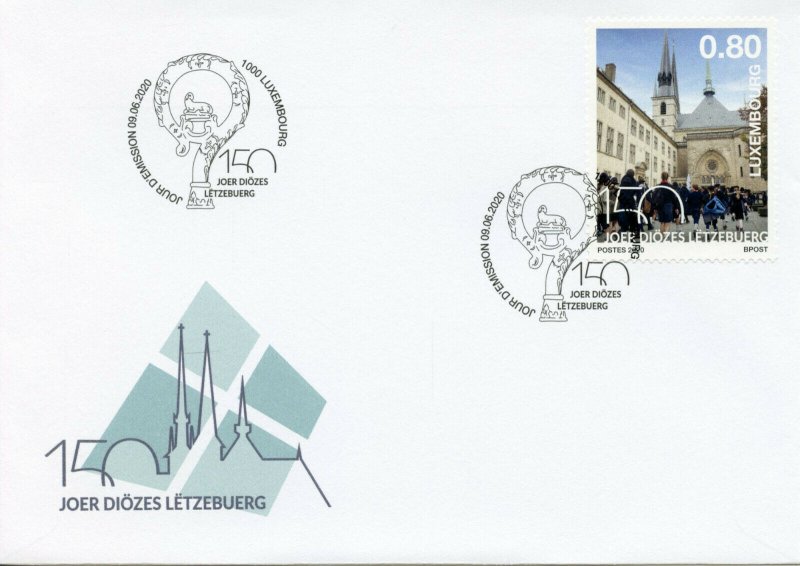 Luxembourg Churches Stamps 2020 FDC Diocese of Luxembourg Architecture 1v Set