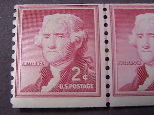 U.S.# 1055b-MINT/NEVER HINGED------JOINT LINE PAIR--JEFFERSON--1968