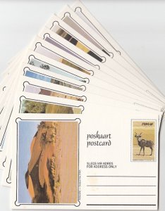 So. West Africa, 10 Agency issued Postal cards. Fauna shown. ^