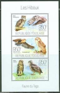 TOGO 2013 FAUNA OF TOGO OWLS SHEET  MINT NH