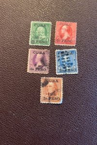 Cuba lot of 5 United States stamps overprinted
