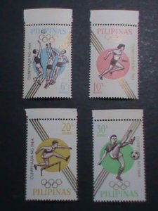 PHILIPPINES-1964-SC# 915-18TH OLYMPIC GAMES-TOKYO'64- JAPAN MNH-VERY FINE