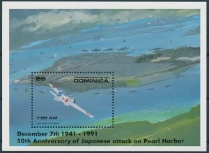 Dominica Stamps 1991 MNH Pearl Harbor Attack WWII WW2 Military Ships 1v M/S II