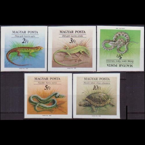 HUNGARY 1989 - Scott# 3189A-93A Reptile Set of 5 NH